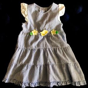 Seersucker & flowers dress - EUC